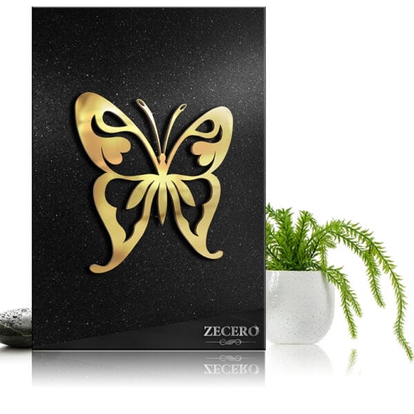 motyl 3104 złote ze stali nierdzewnej Zecero