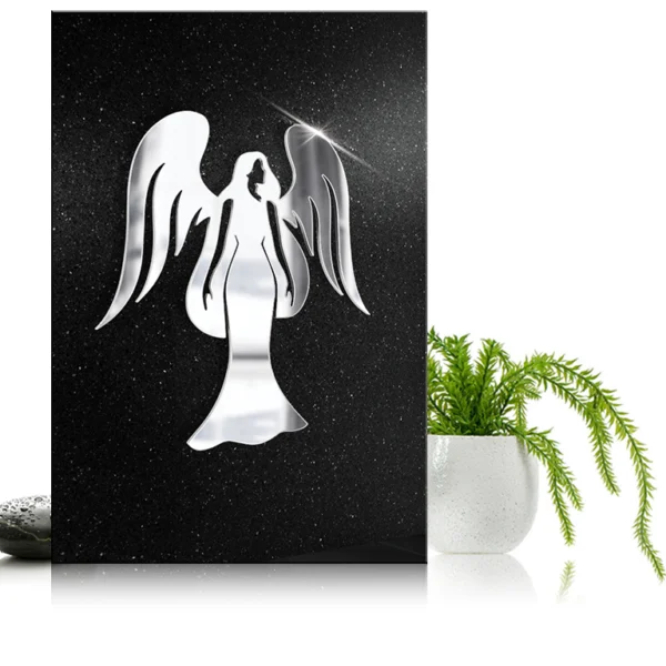 Grawerunek znaku zodiaku Panny na nagrobku z czarnego granitu